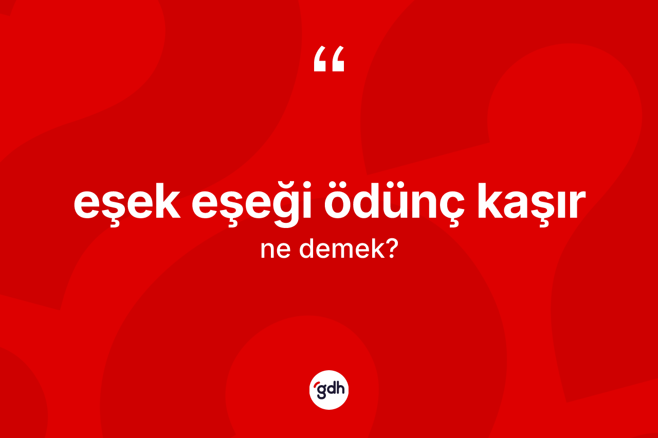 Eşek eşeği ödünç kaşır ifadesi ne demek?