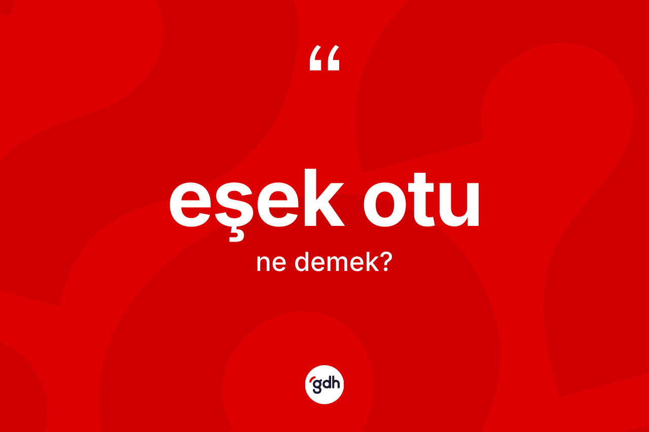Eşek otu ne anlama gelir? Eşek otunun TDK'ya göre anlamı nedir?