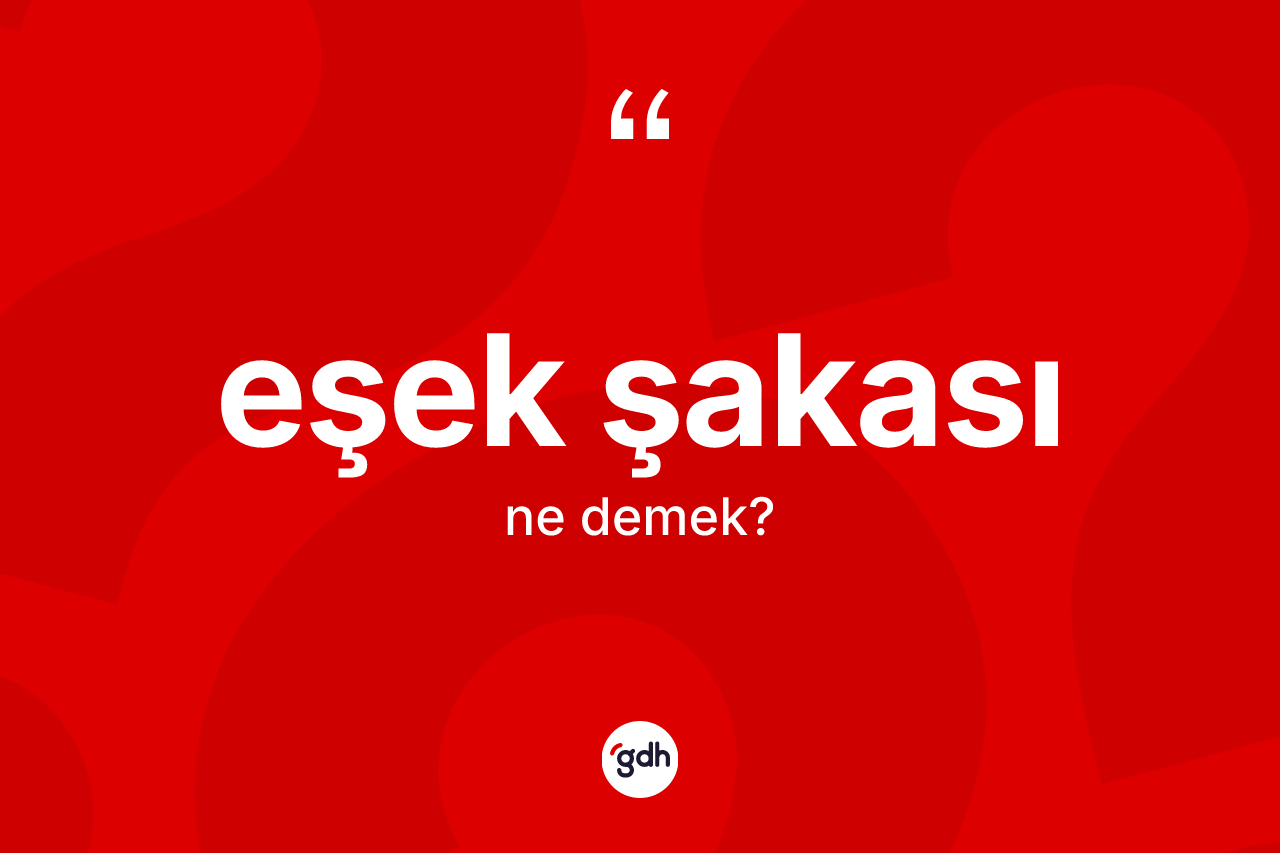 Eşek şakası kelimesinin tanımı nedir? Eşek şakası kelimesinin TDK'ya göre açıklaması nedir?