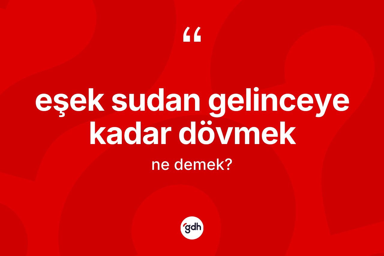 Eşek sudan gelinceye kadar dövmek sözü ne demektir?