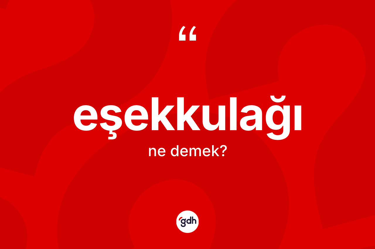 Eşekkulağı ne demek? Eşekkulağının TDK'ya göre anlamı nedir?