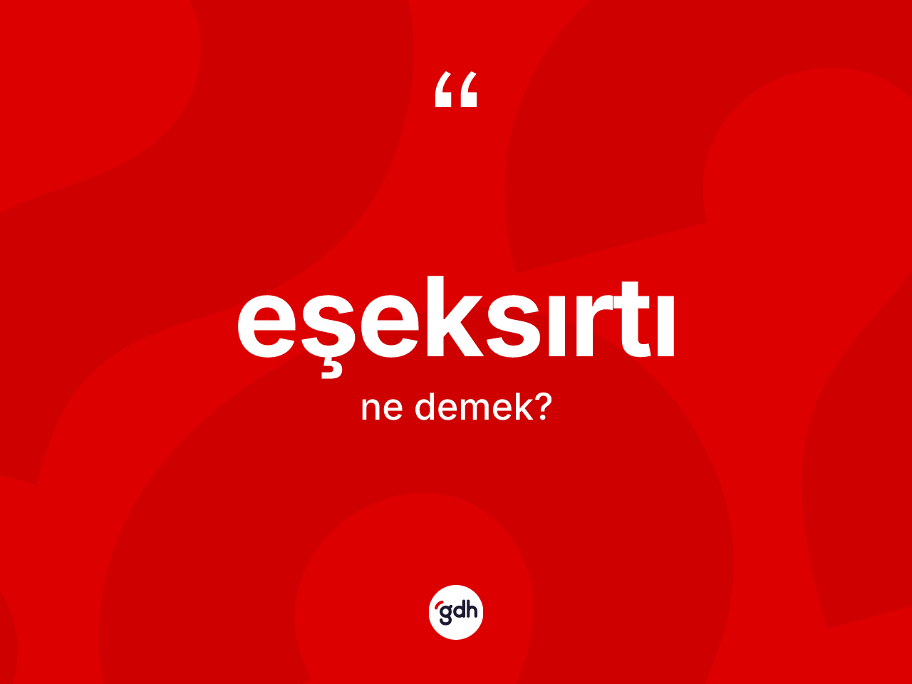 Eşeksırtı ne anlama gelir? Eşeksırtının TDK'ya göre anlamı nedir?