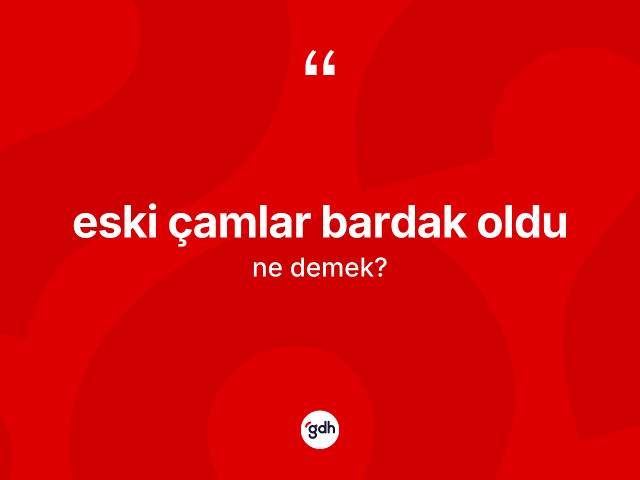 Eski çamlar bardak oldu sözü ne anlama gelir? Eski çamlar bardak oldu ifadesinin TDK anlamı nedir?