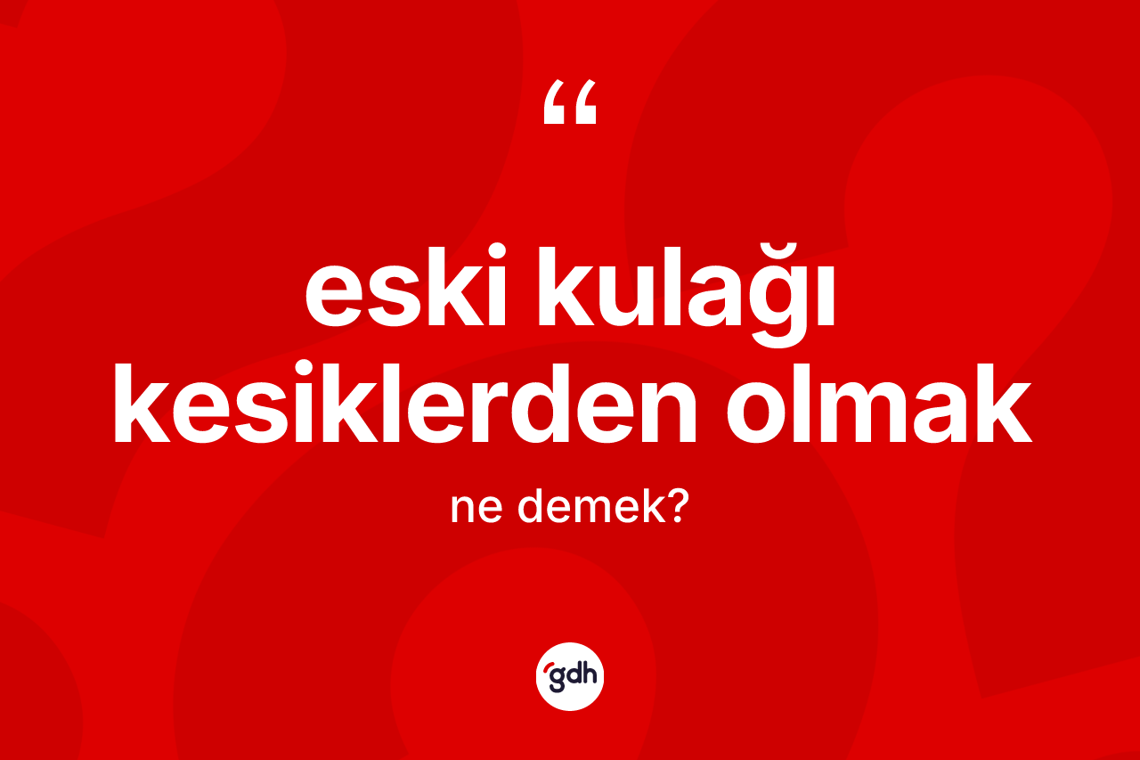 Eski kulağı kesiklerden olmak nedir? Eski kulağı kesiklerden olmak ifadesinin TDK anlamı nedir?