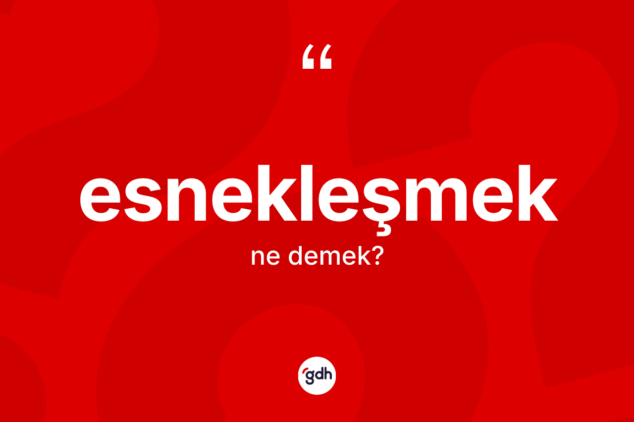 Esnekleşmek kelimesinin anlamı nedir? Esnekleşmeğin TDK'ya göre anlamı nedir?