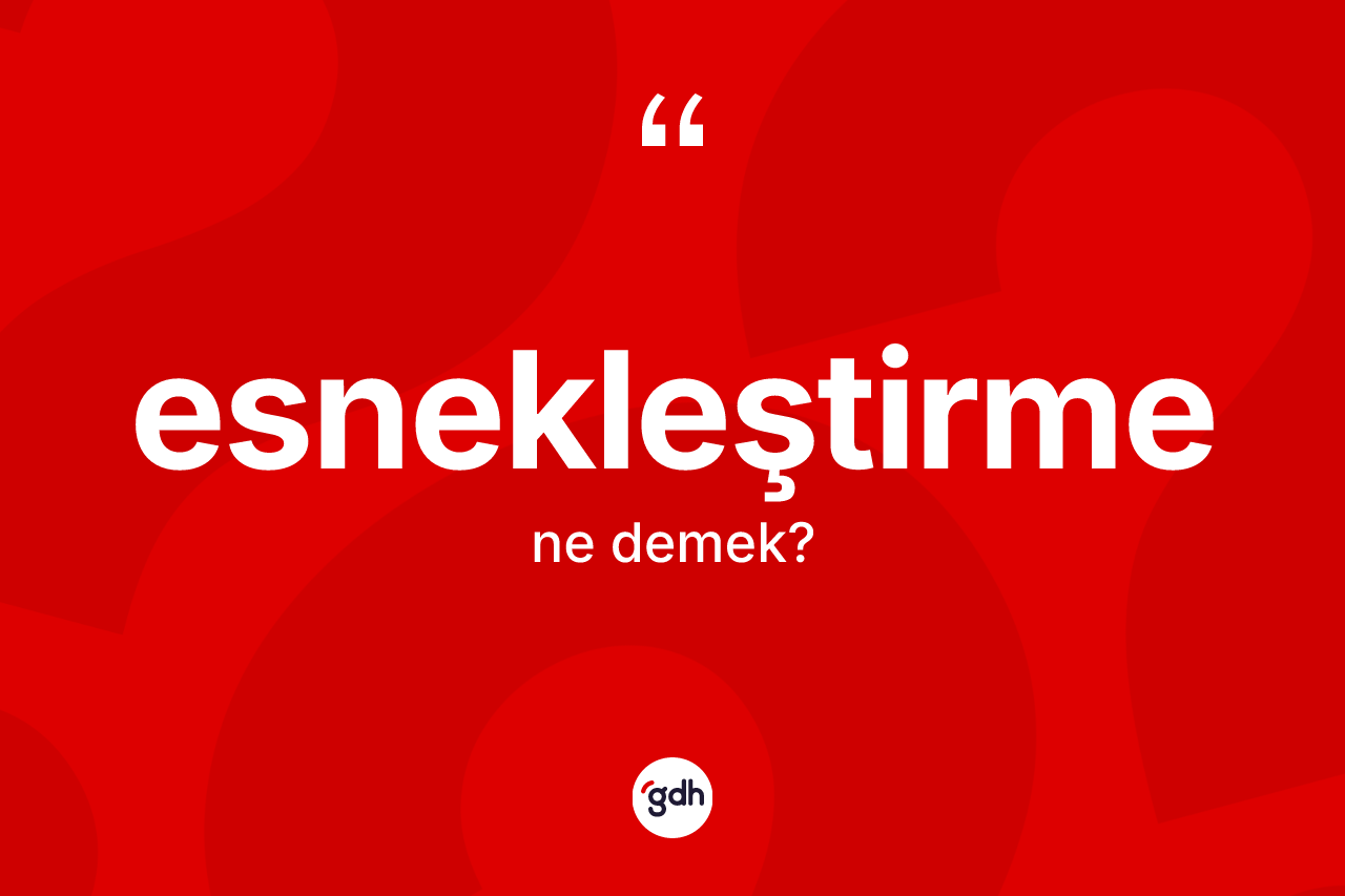 Esnekleştirme kelimesi ne anlama gelir?