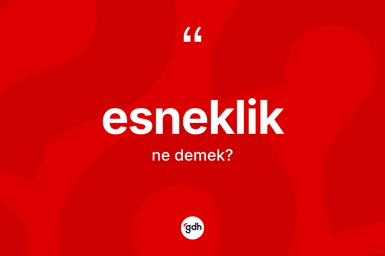 Esneklik kelimesinin sözlükteki tanımı nedir? Esnekliğin TDK'ya göre anlamı nedir?