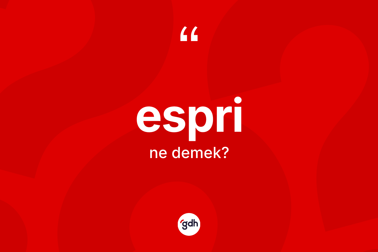 Espri kelimesi ne anlama gelir? Espri kelimesinin özellikleri nelerdir?