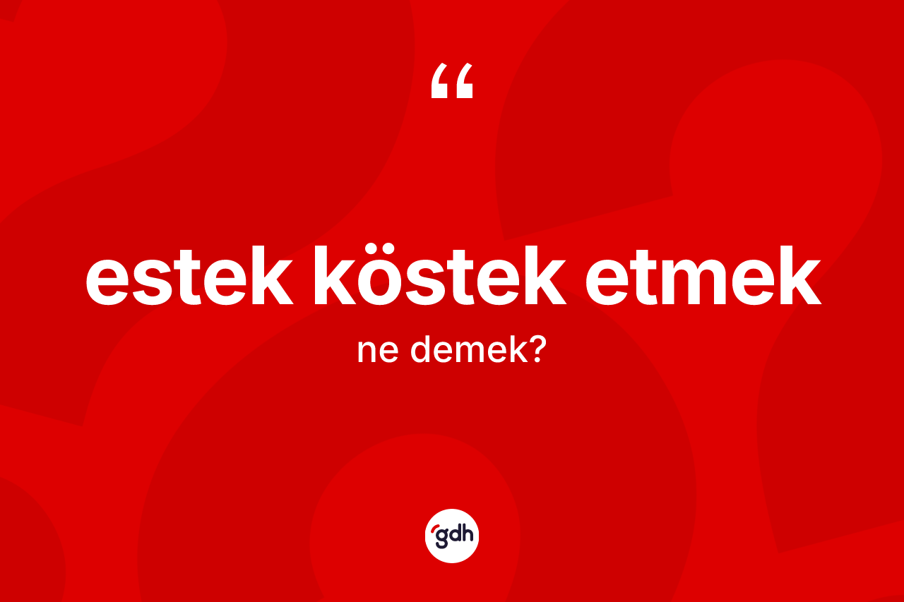 Estek köstek etmek ifadesinin anlamı nedir? Estek köstek etmek ifadesinin TDK anlamı nedir?
