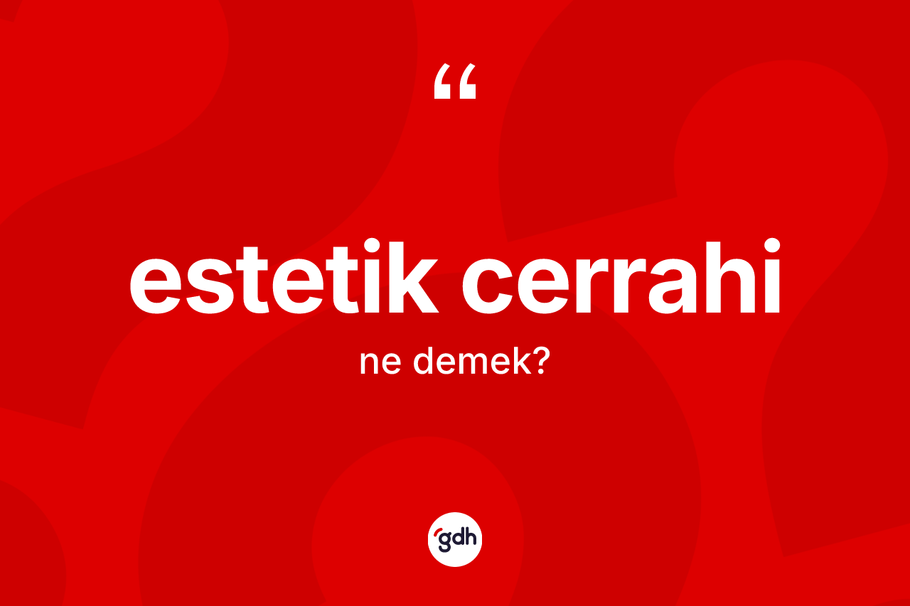 Estetik cerrahi kelimesinin tanımı nedir? Estetik cerrahi kelimesinin TDK anlamı nedir?