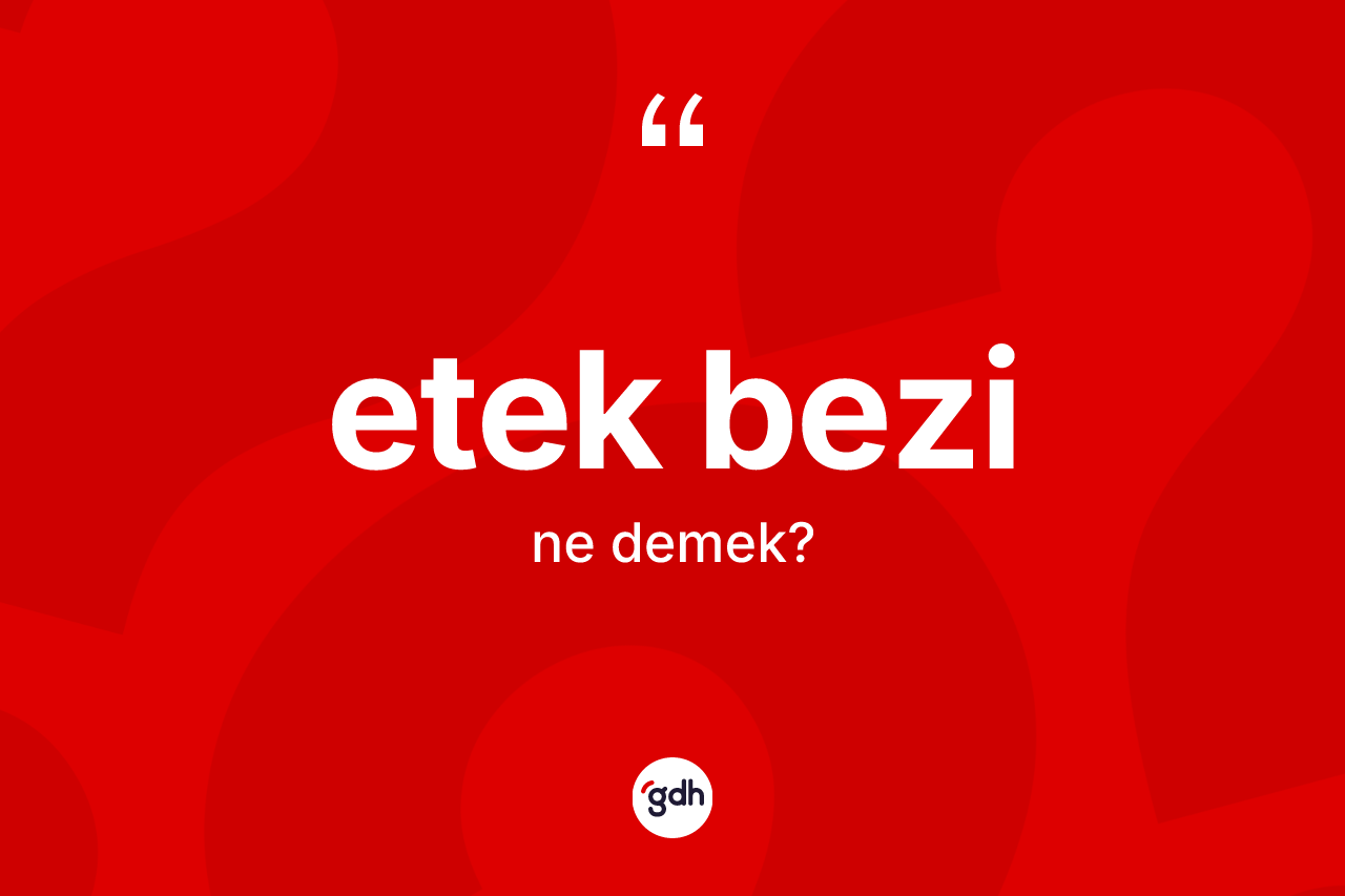 Etek bezi kelimesinin anlamı nedir? Etek bezi kelimesinin özellikleri nelerdir?