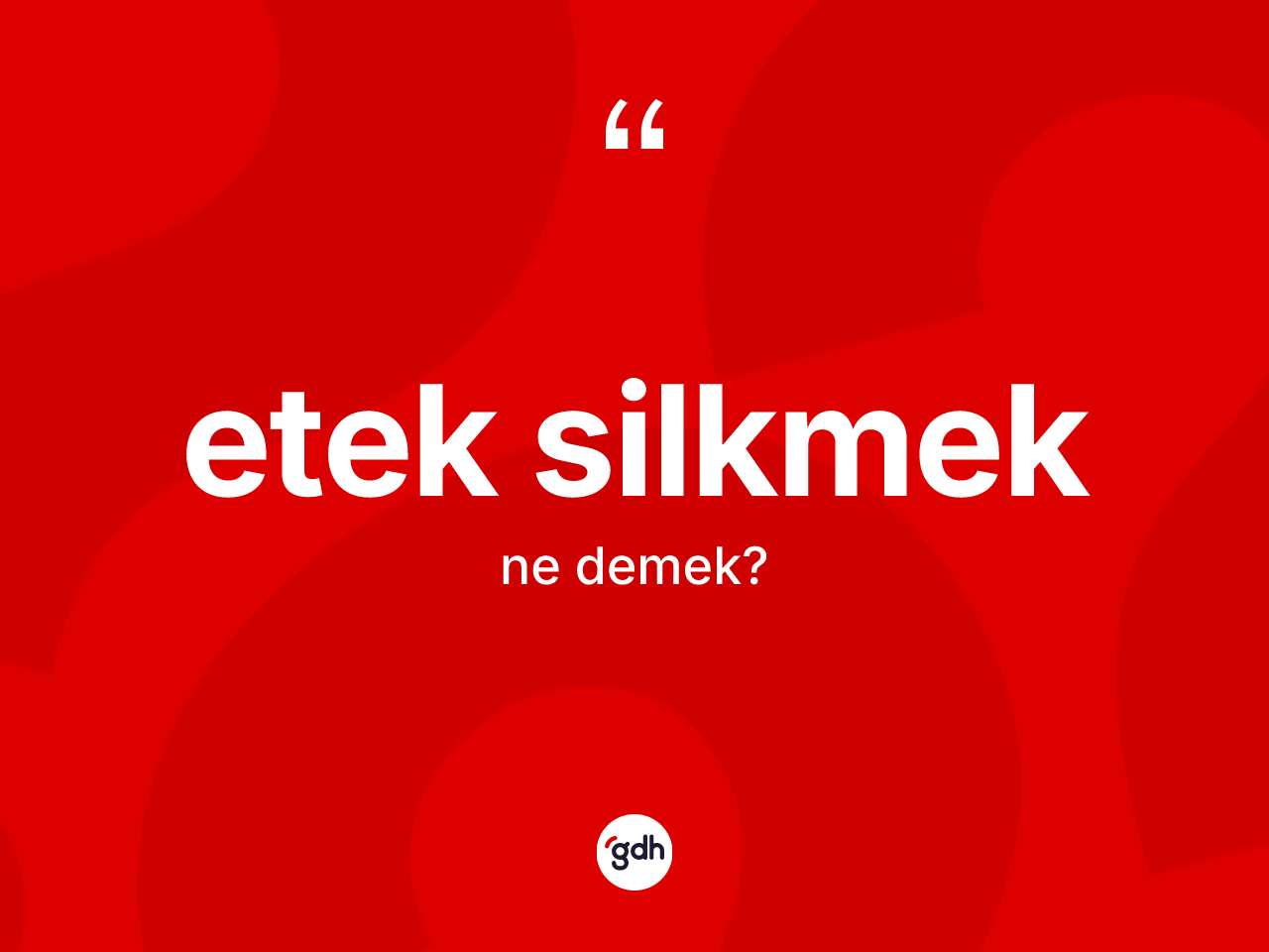 Etek silkmek sözü neyi anlatır? Etek silkmek ifadesinin TDK'ya göre açıklaması nedir?