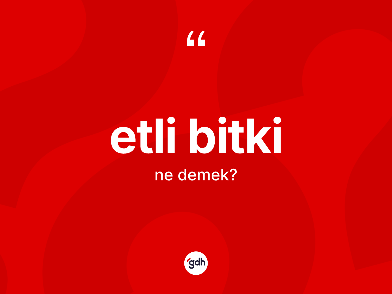 Etli bitki kelimesinin anlamı nedir? Etli bitkinin sözlükteki anlamı nedir?