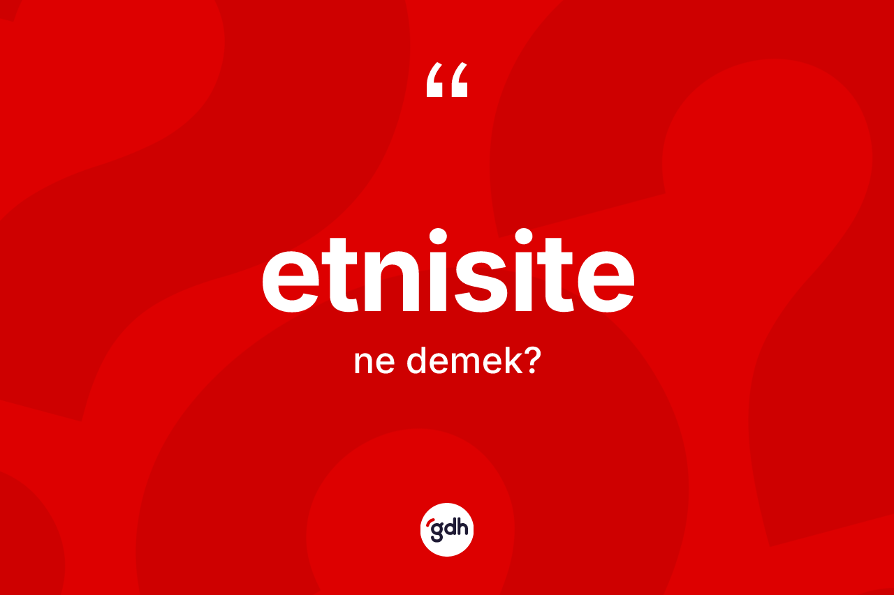 Etnisite kelimesinin sözlükteki tanımı nedir?