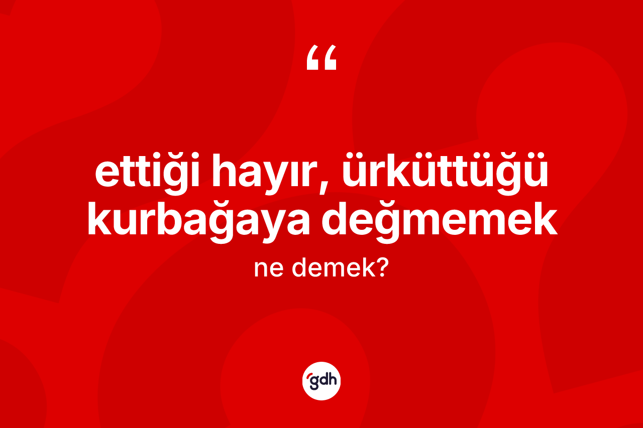 Ettiği hayır, ürküttüğü kurbağaya değmemek deyiminin açıklaması nedir?