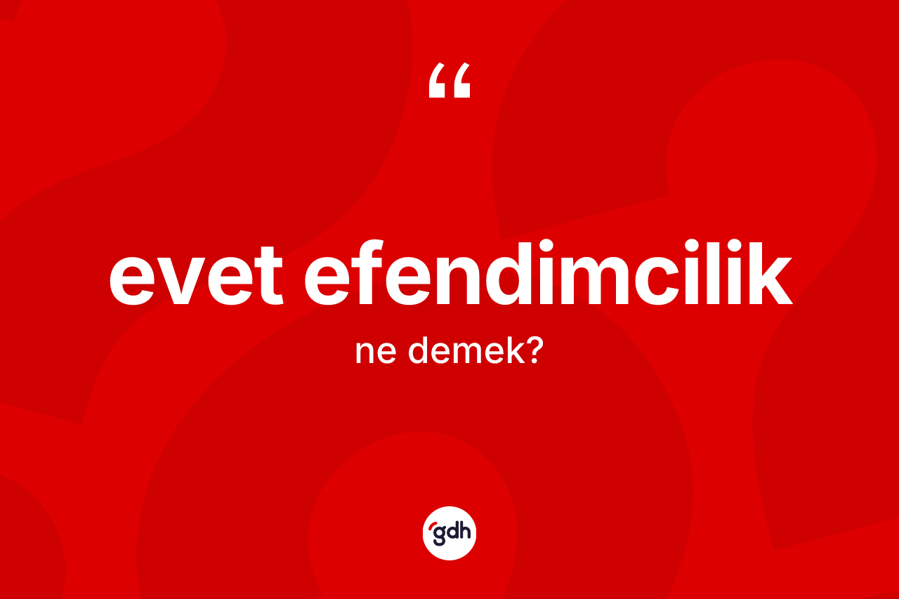 Evet efendimcilik kelimesi ne anlama gelir? Evet efendimcilik kelimesinin TDK'ya göre açıklaması nedir?