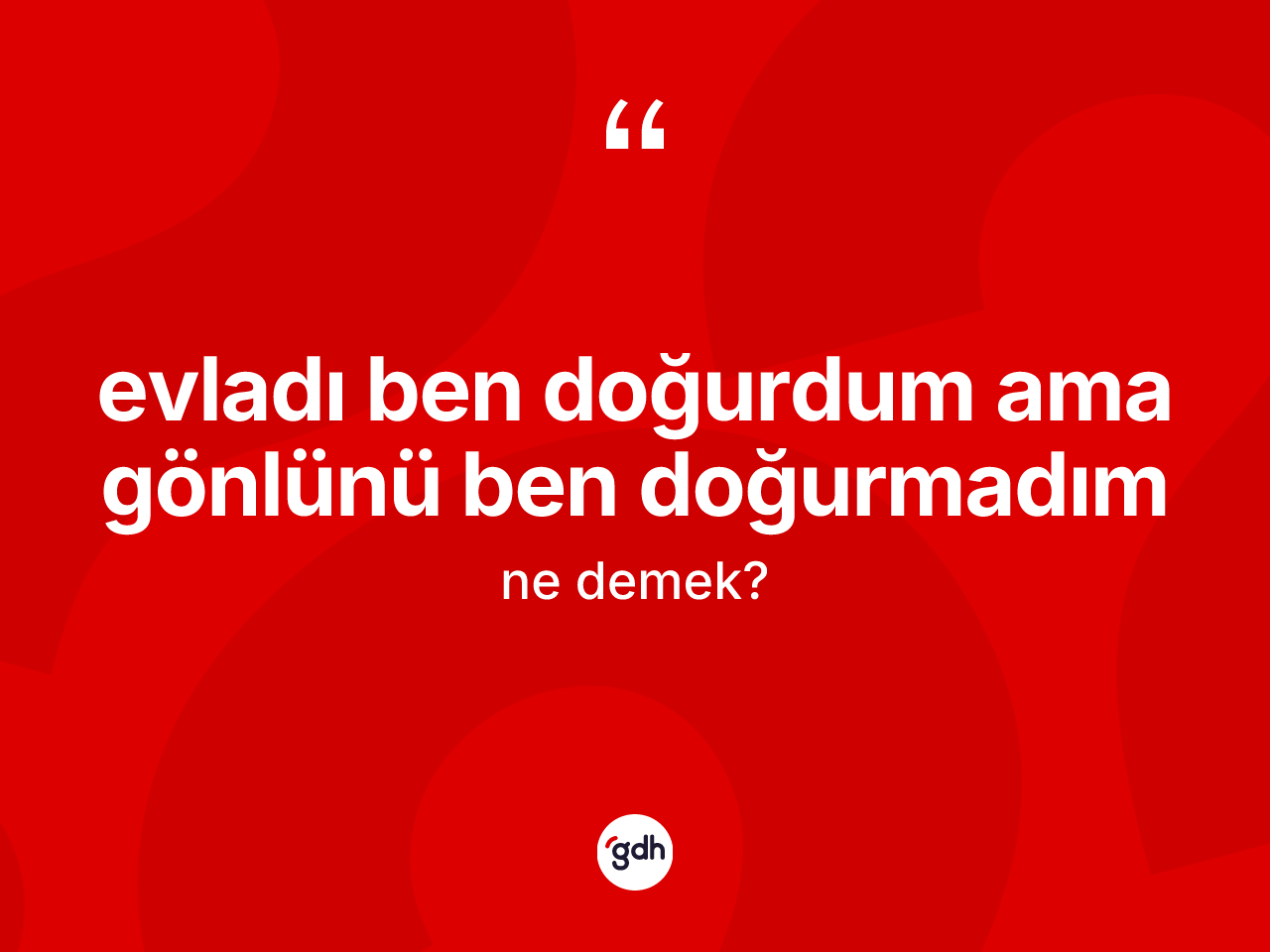 Evladı ben doğurdum ama gönlünü ben doğurmadım sözü ne anlama gelir? Evladı ben doğurdum ama gönlünü ben doğurmadım ifadesinin TDK anlamı nedir?