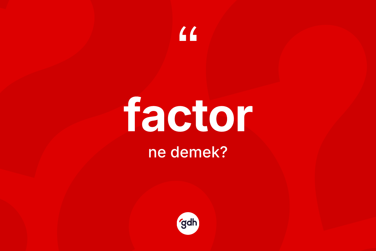 Factor kelimesinin anlamı nedir?