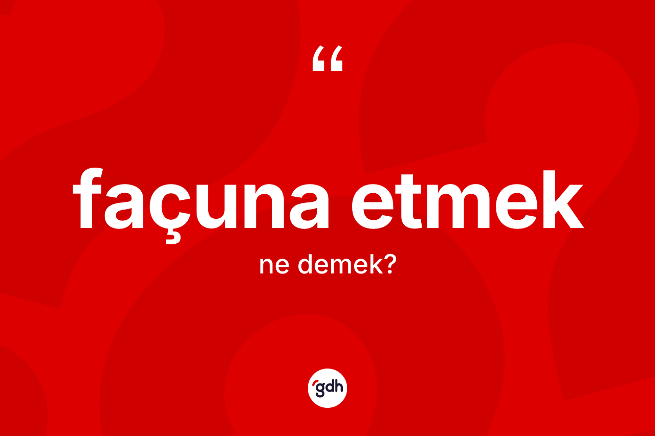 Façuna etmek ifadesinin anlamı nedir? Façuna etmek ifadesinin TDK'ya göre açıklaması nedir?