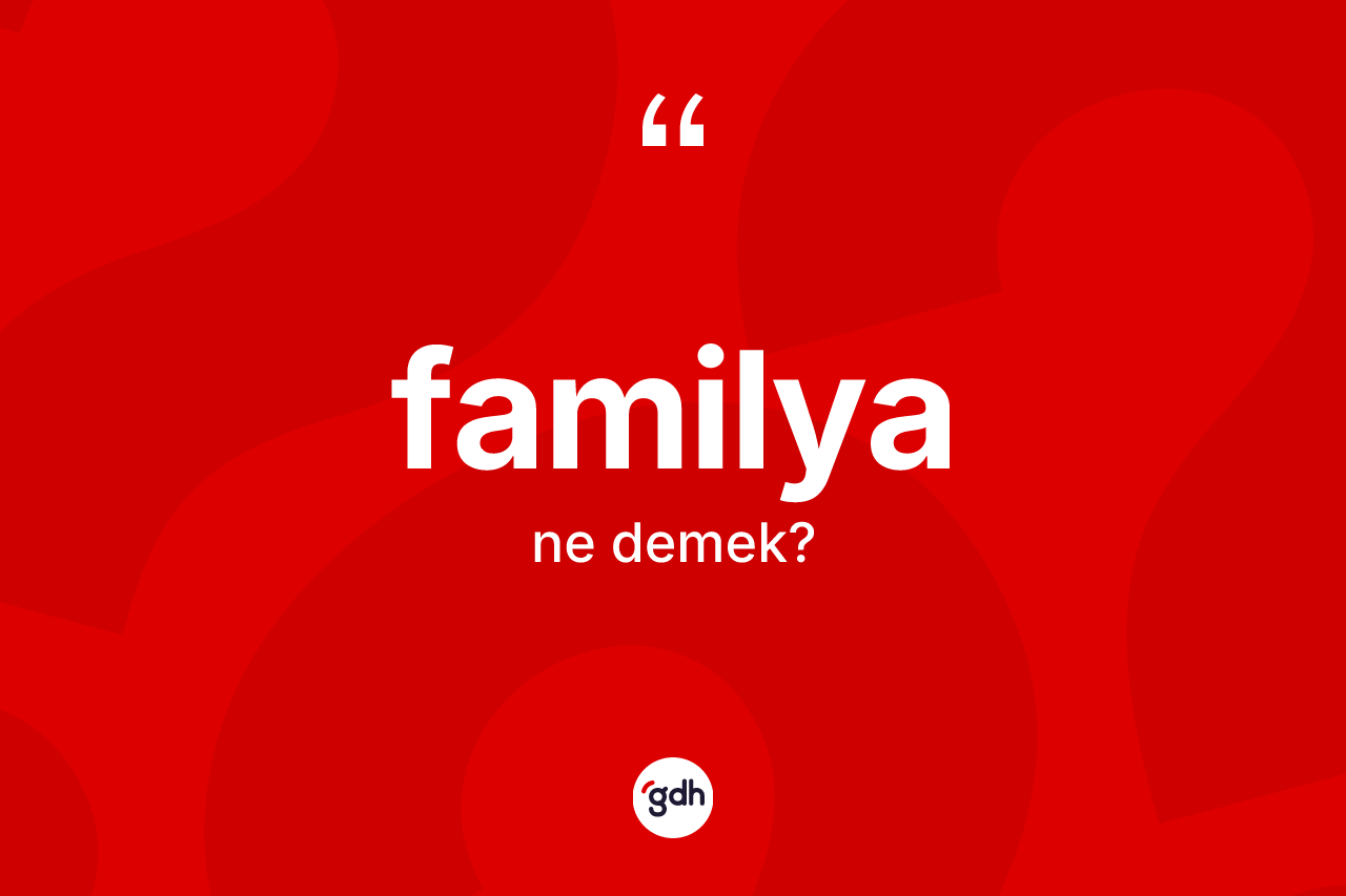Familya ne anlama gelir? Familyanın TDK'ya göre anlamı nedir?