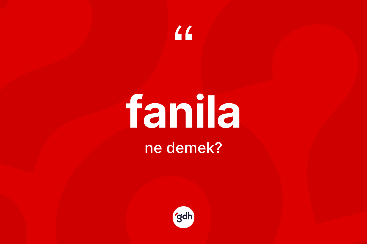 Fanila ne demek? Fanila kelimesinin TDK'ya göre açıklaması nedir?