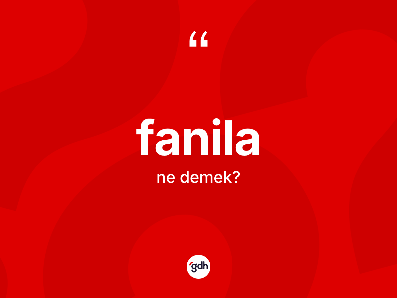 Fanila ne demek? Fanila kelimesinin TDK'ya göre açıklaması nedir?
