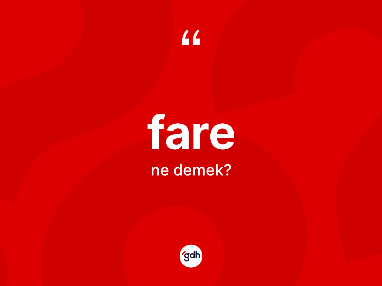 Fare kelimesinin tanımı nedir? Farenin kısaca tanımı nedir?