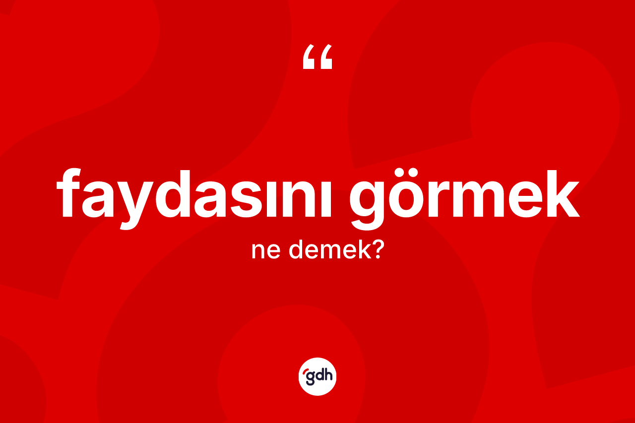 Faydasını görmek ifadesinin kısaca tanımı nedir?