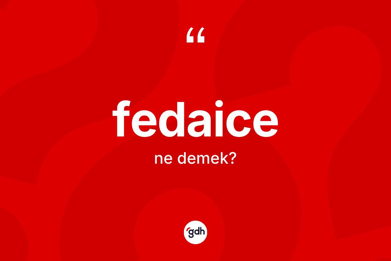 Fedaice kelimesinin sözlükteki tanımı nedir?