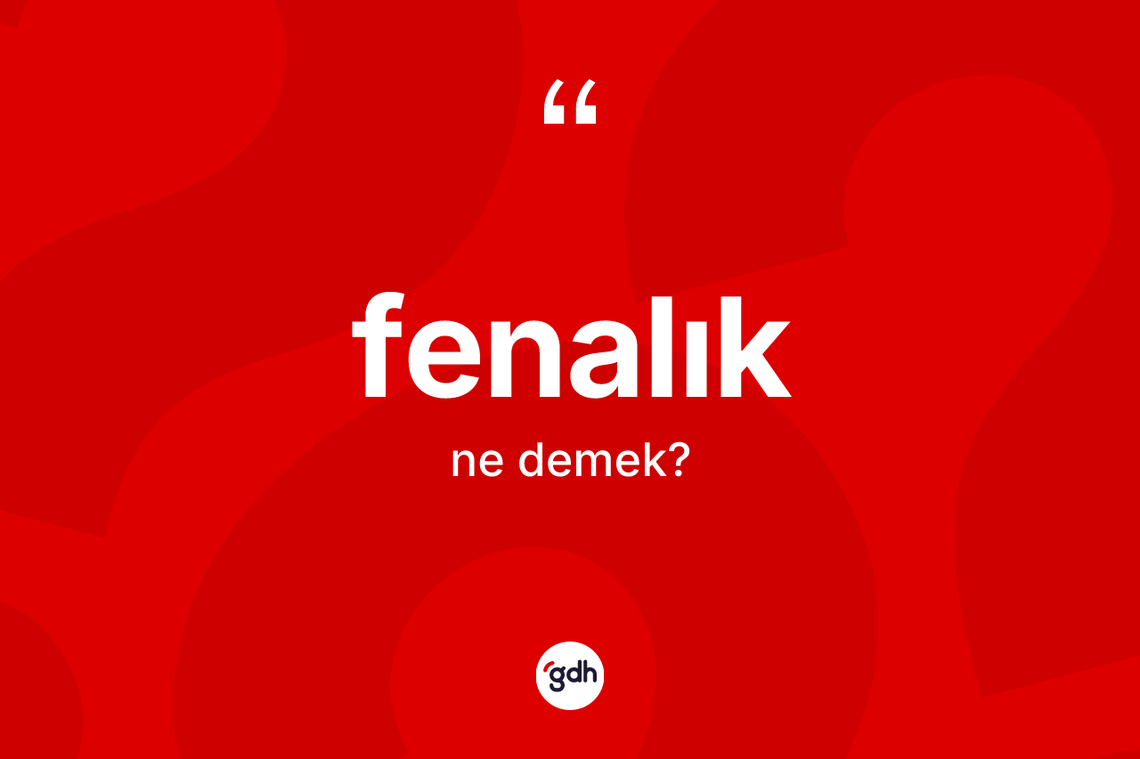 Fenalık kelimesinin tanımı nedir?