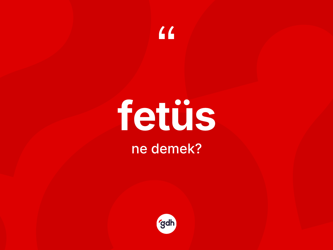 Fetüs kelimesinin tanımı nedir? Fetüsün TDK'ya göre anlamı nedir?