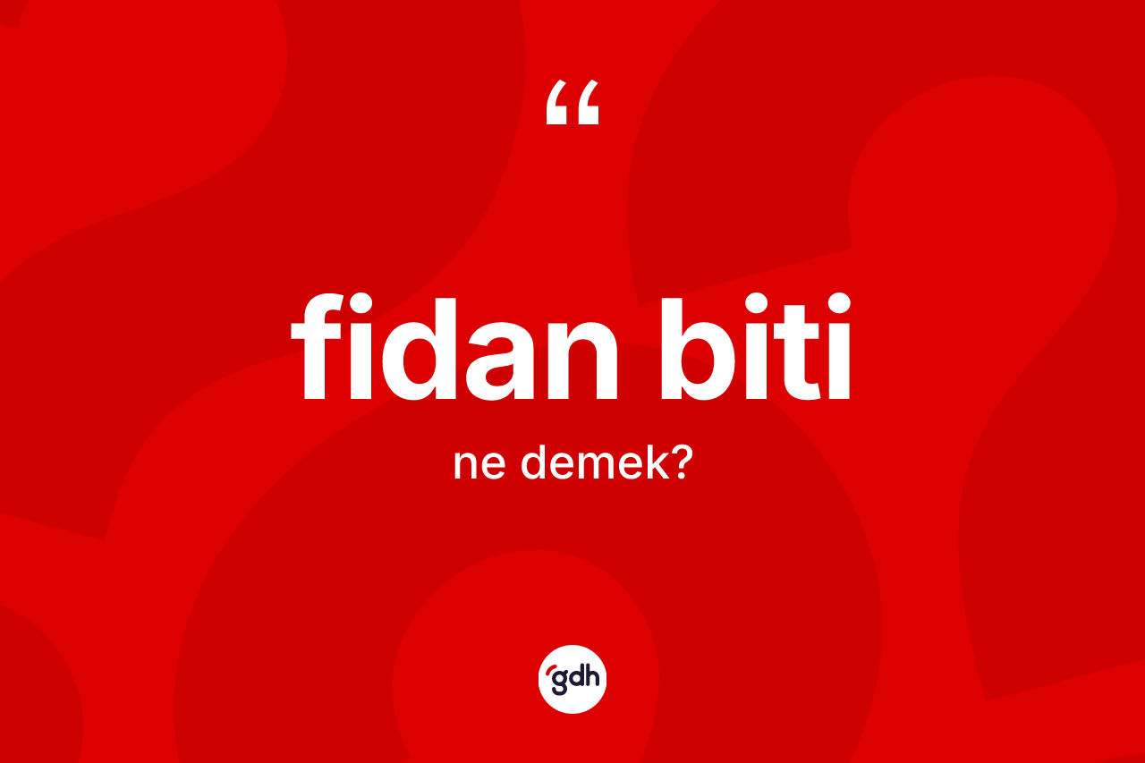 Fidan biti kelimesinin anlamı nedir? Fidan bitinin kısaca tanımı nedir?