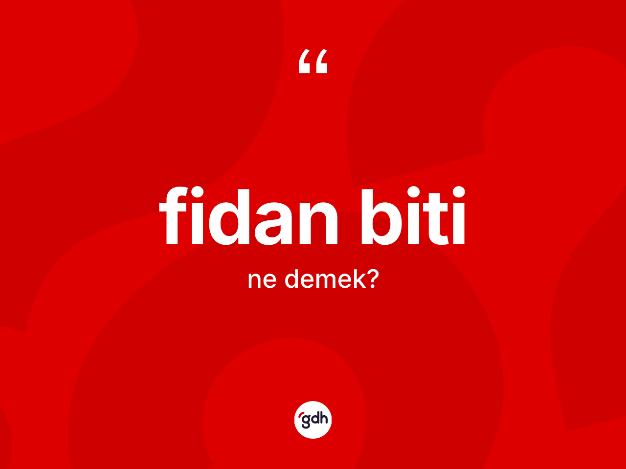 Fidan biti kelimesinin anlamı nedir? Fidan bitinin kısaca tanımı nedir?