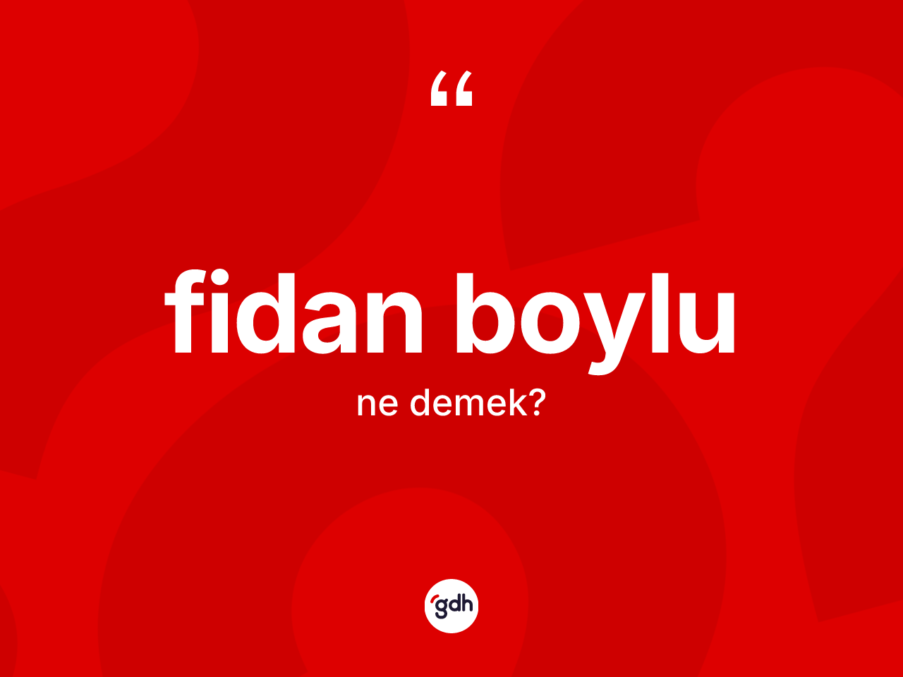 Fidan boylu kelimesi ne anlama gelir? Fidan boylunun TDK'ya göre anlamı nedir?