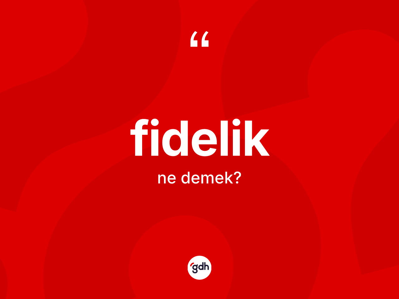 Fidelik kelimesi nedir? Fidelik kelimesinin TDK'ya göre açıklaması nedir?