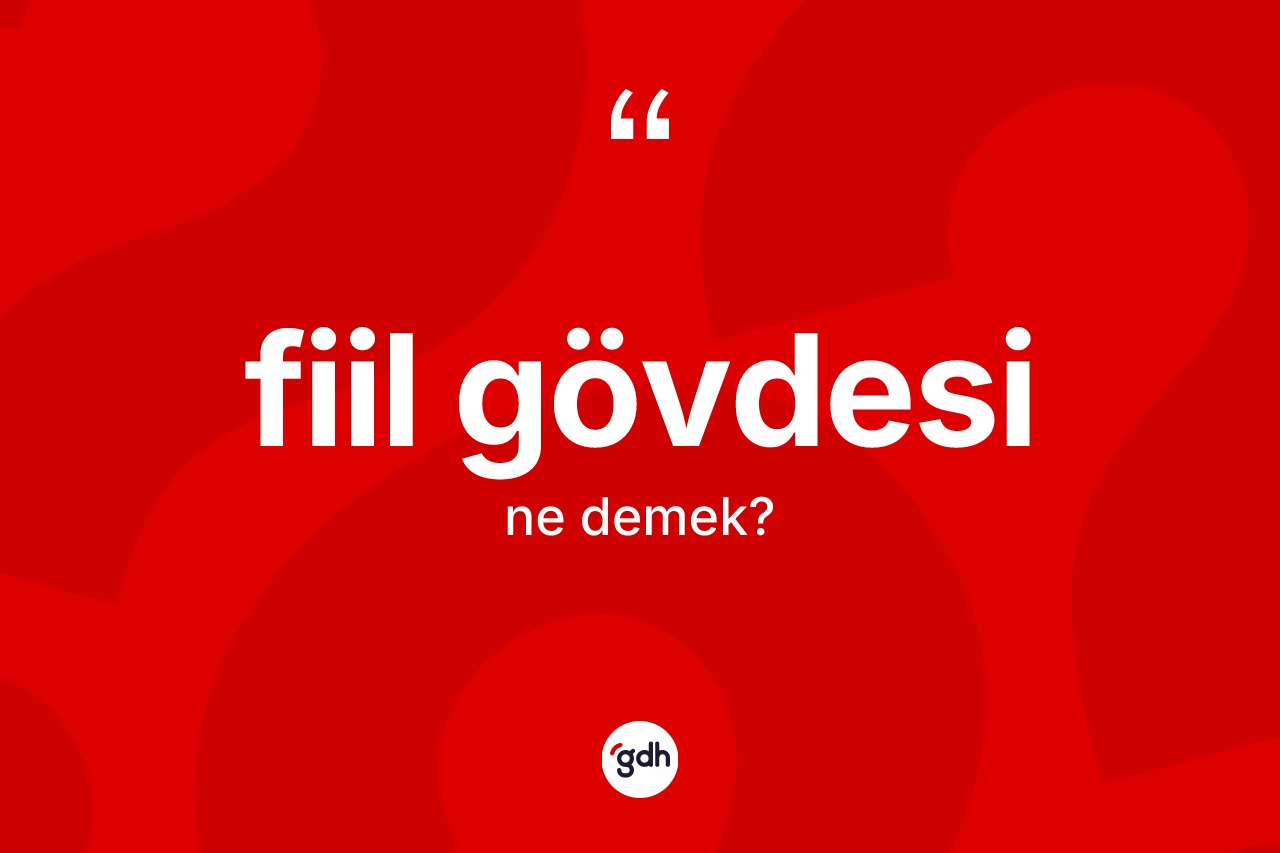 Fiil gövdesi ne anlama gelir?