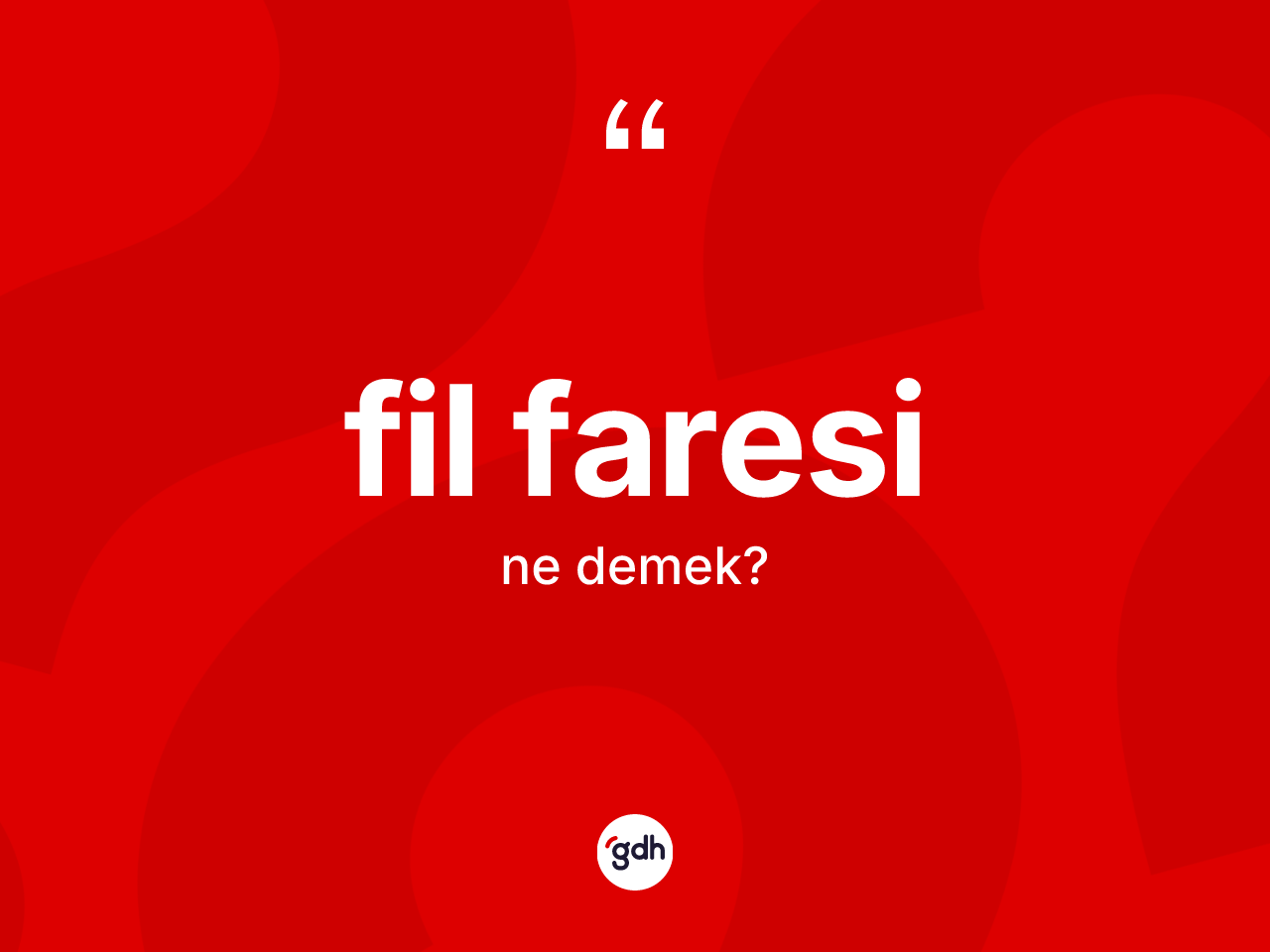Fil faresi kelimesinin anlamı nedir? Fil faresinin halk arasındaki kullanımı nasıldır?