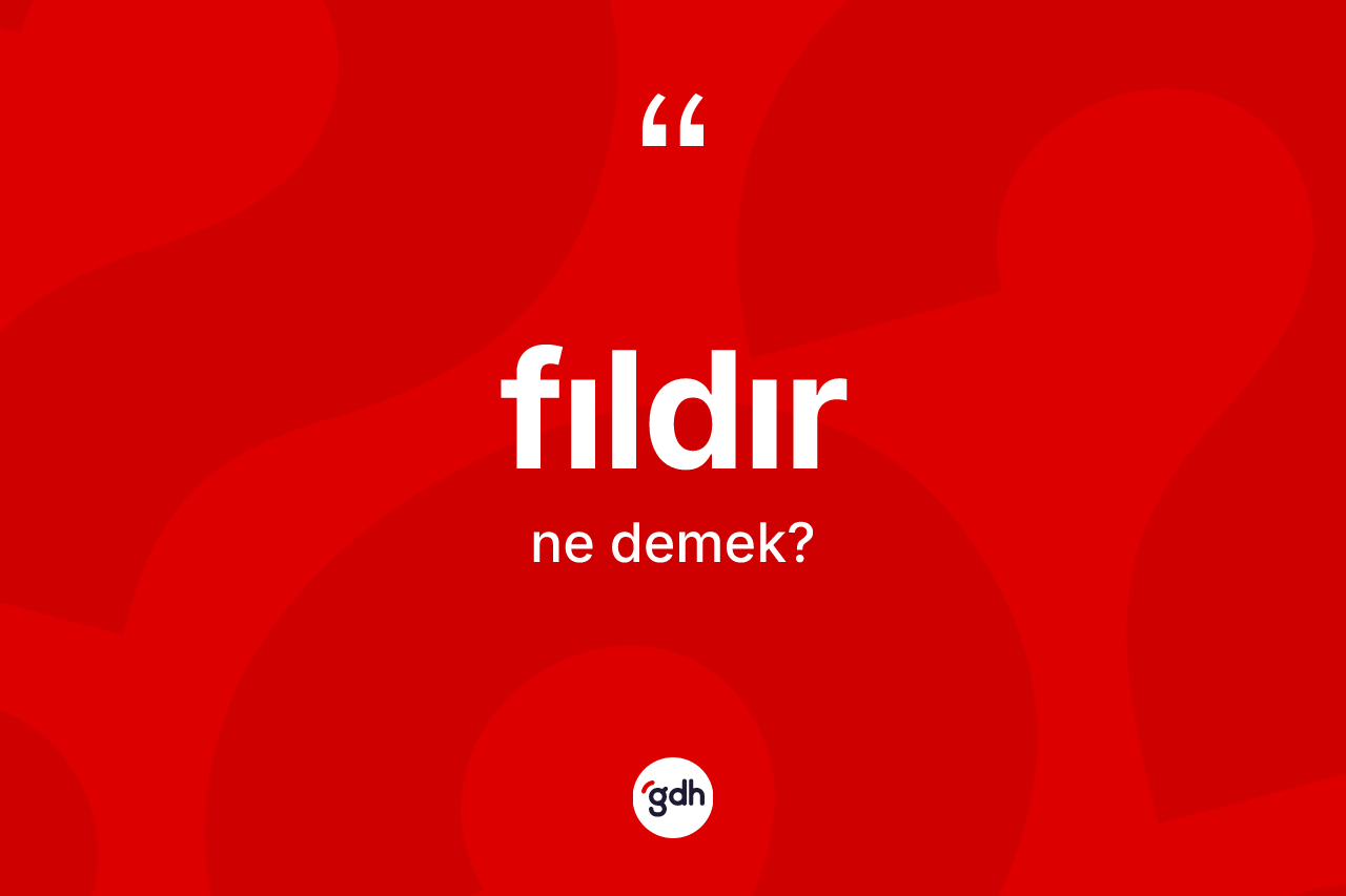 Fıldır ne demek? Fıldır kelimesinin kaç farklı anlamı var?
