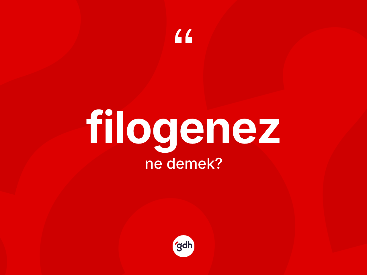 Filogenez kelimesinin anlamı nedir? Filogenezin TDK'ya göre anlamı nedir?