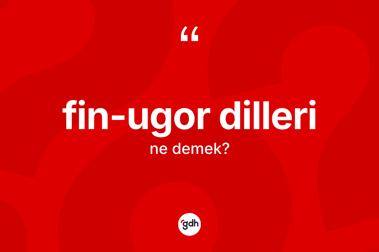 Fin-Ugor dilleri nedir? Fin-Ugor dilleri'nin TDK'ya göre anlamı nedir?