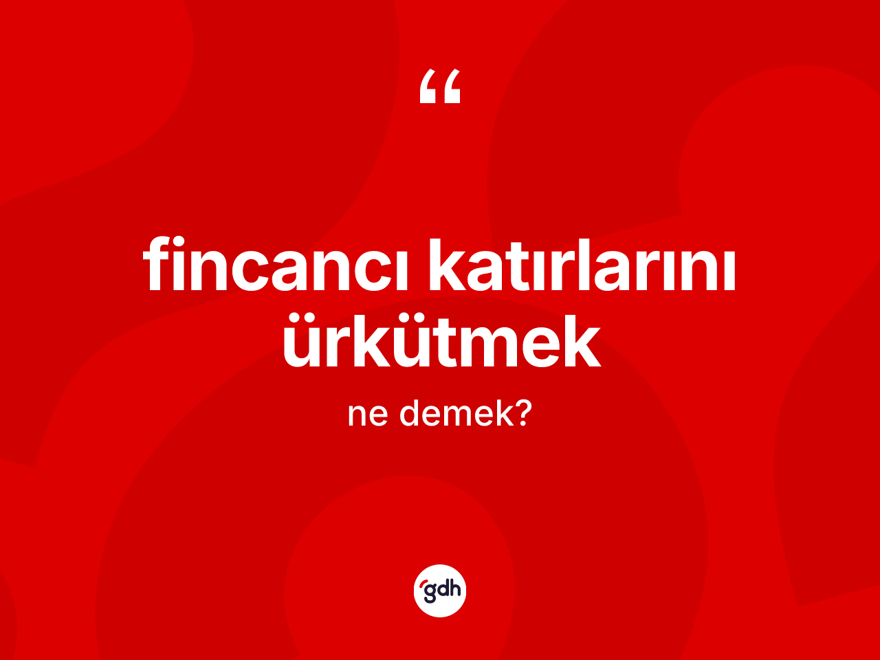 Fincancı katırlarını ürkütmek sözü ne demektir? Fincancı katırlarını ürkütmek ifadesinin TDK tanımı nedir?