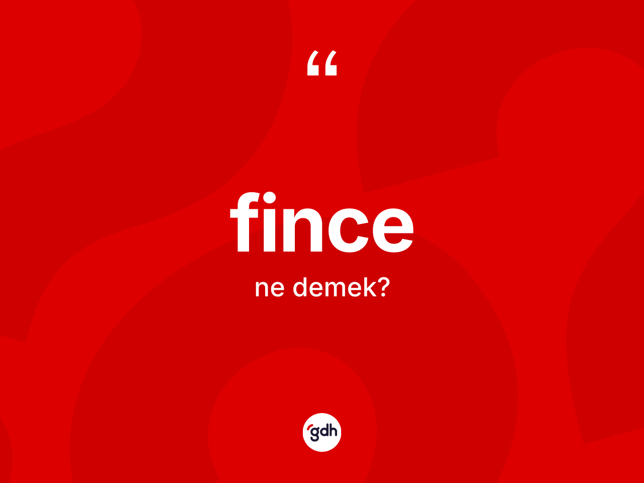 Fince kelimesinin tanımı nedir? Fince'nin TDK'ya göre anlamı nedir?