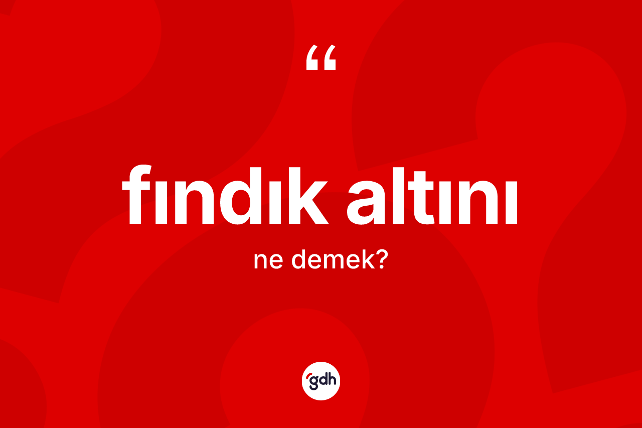 Fındık altını kelimesinin sözlükteki tanımı nedir? Fındık altını kelimesinin TDK anlamı nedir?