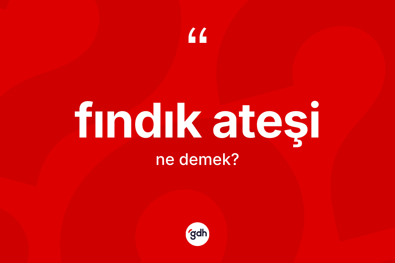 Fındık ateşi kelimesinin sözlükteki tanımı nedir? Fındık ateşi kelimesinin TDK'ya göre açıklaması nedir?