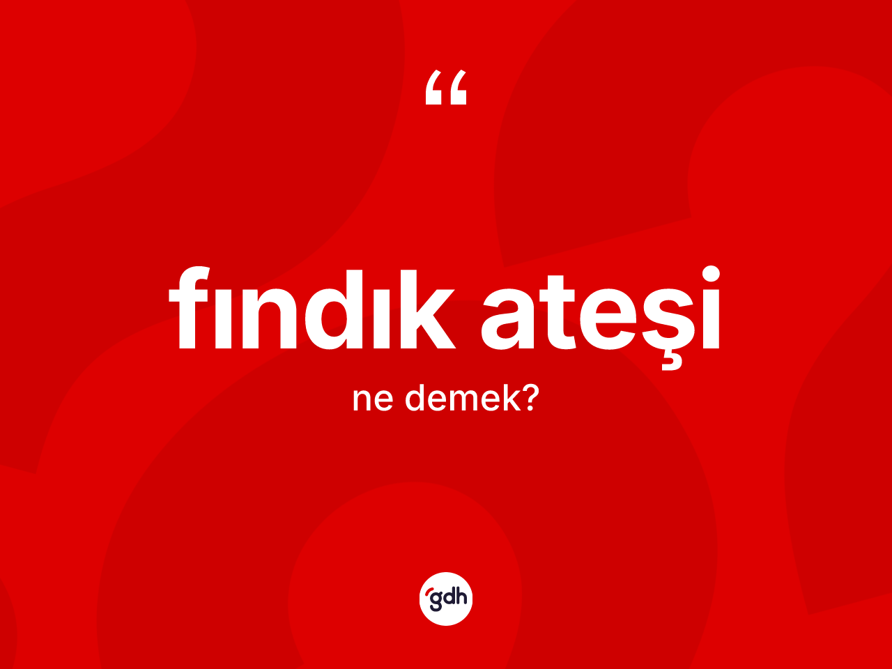 Fındık ateşi kelimesinin sözlükteki tanımı nedir? Fındık ateşi kelimesinin TDK'ya göre açıklaması nedir?