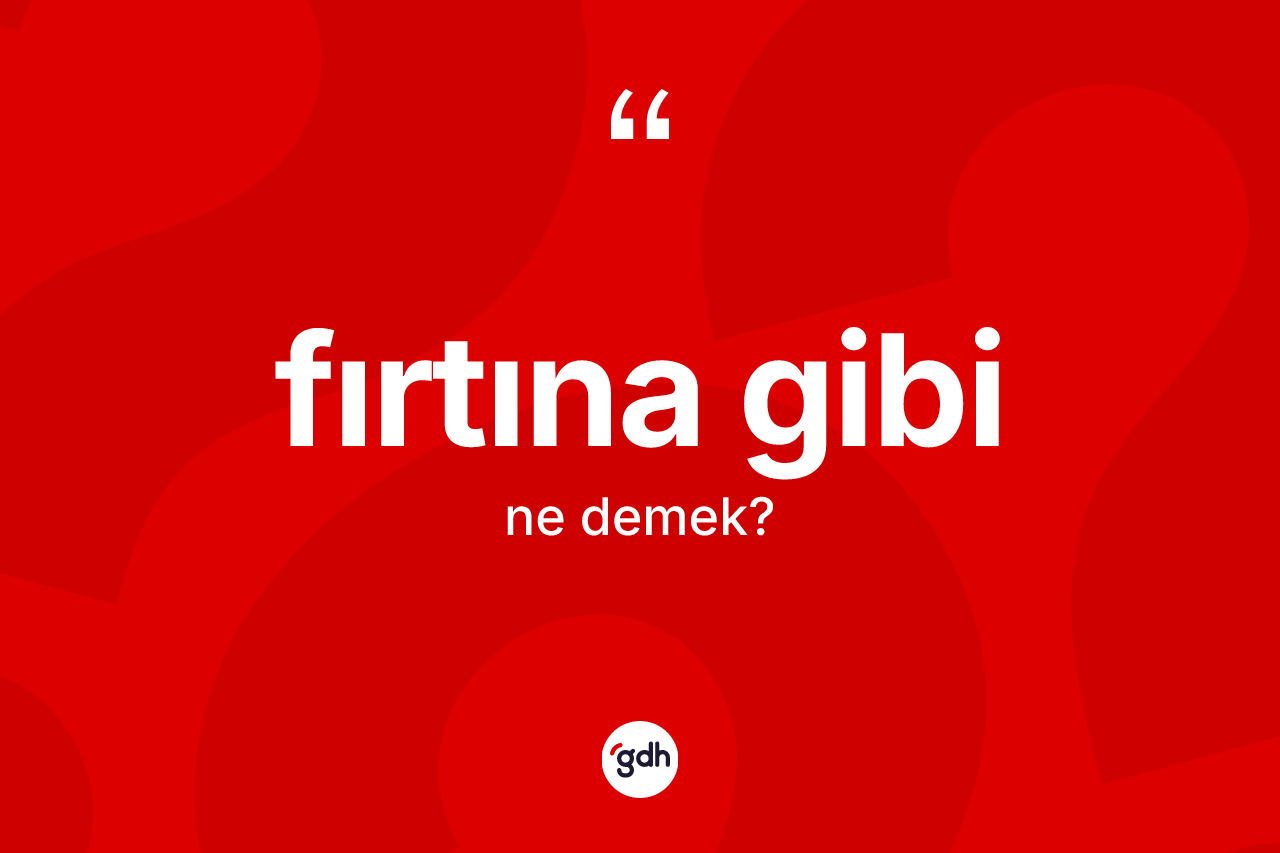 Fırtına gibi ifadesinin sözlükteki anlamı nedir?