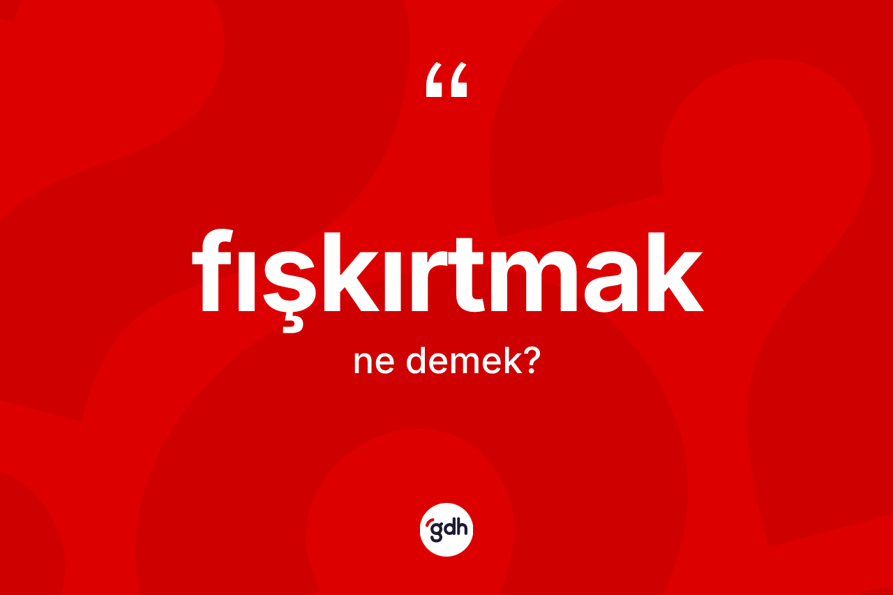 Fışkırtmak kelimesi ne demek? Fışkırtmağın TDK'ya göre anlamı nedir?