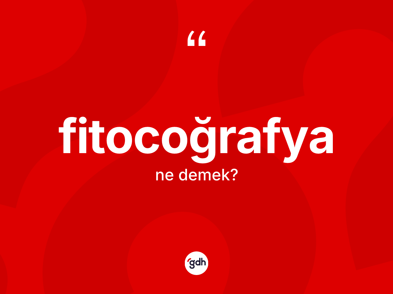 Fitocoğrafya kelimesi nedir? Fitocoğrafyanın TDK'ya göre anlamı nedir?