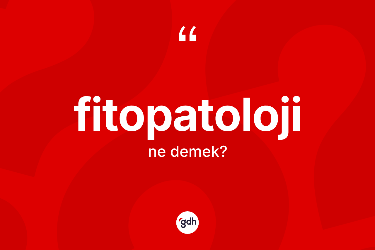 Fitopatoloji kelimesi ne demek? Fitopatolojinin TDK'ya göre anlamı nedir?