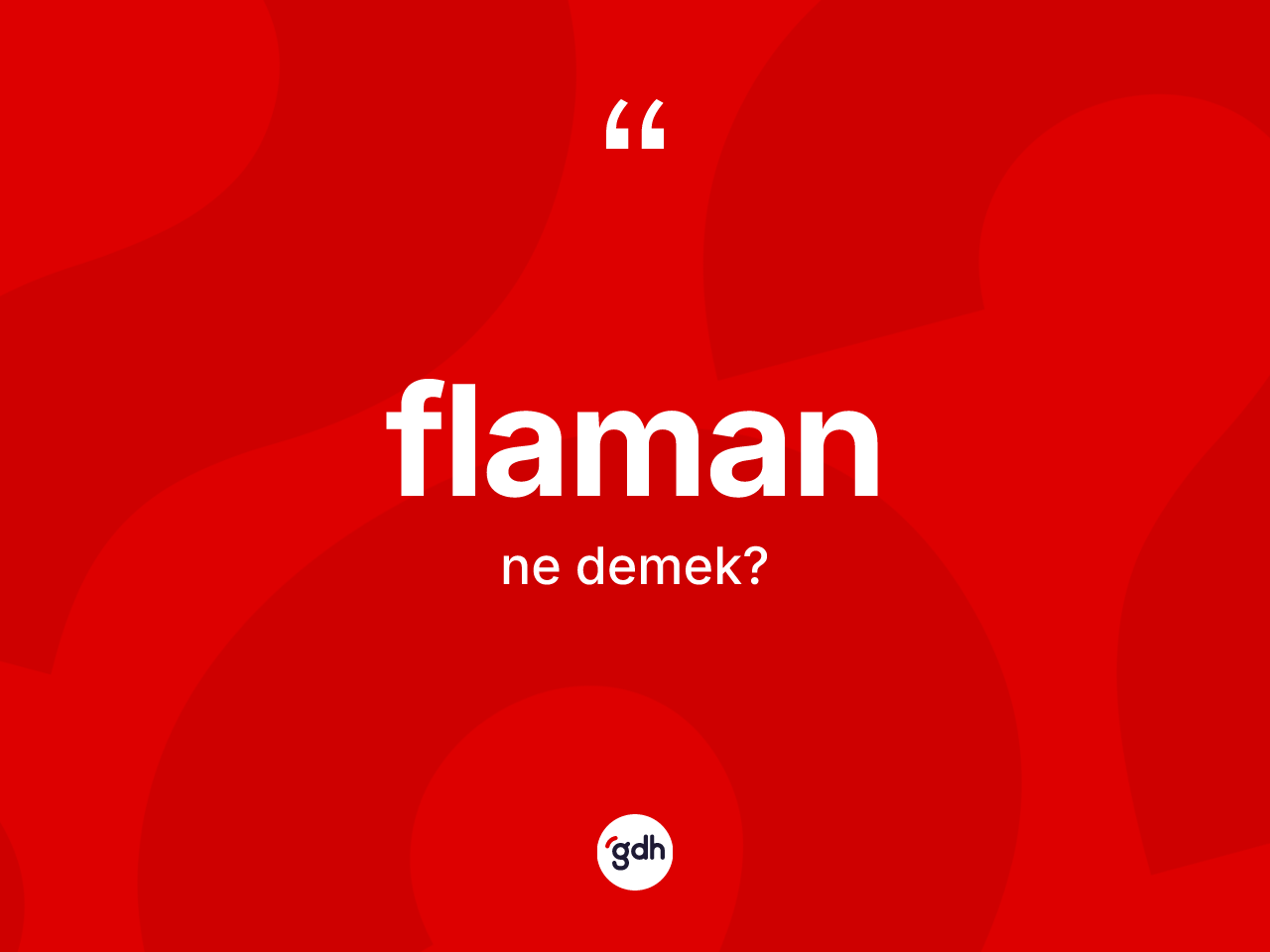 Flaman kelimesi ne anlama gelir? Flaman kelimesinin TDK anlamı nedir?